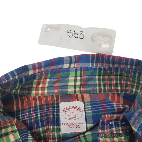 Brooks Brothers Long Sleeve Button Up Shirt Mens Multicolor L Plaid Classic City - Picture 9 of 9